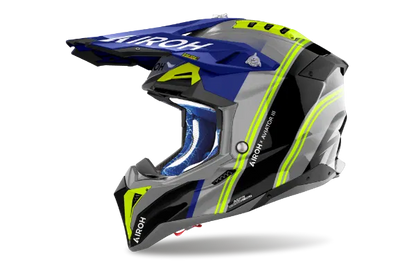 Airoh Aviator 3 Hima Blue Gloss MX Helmet