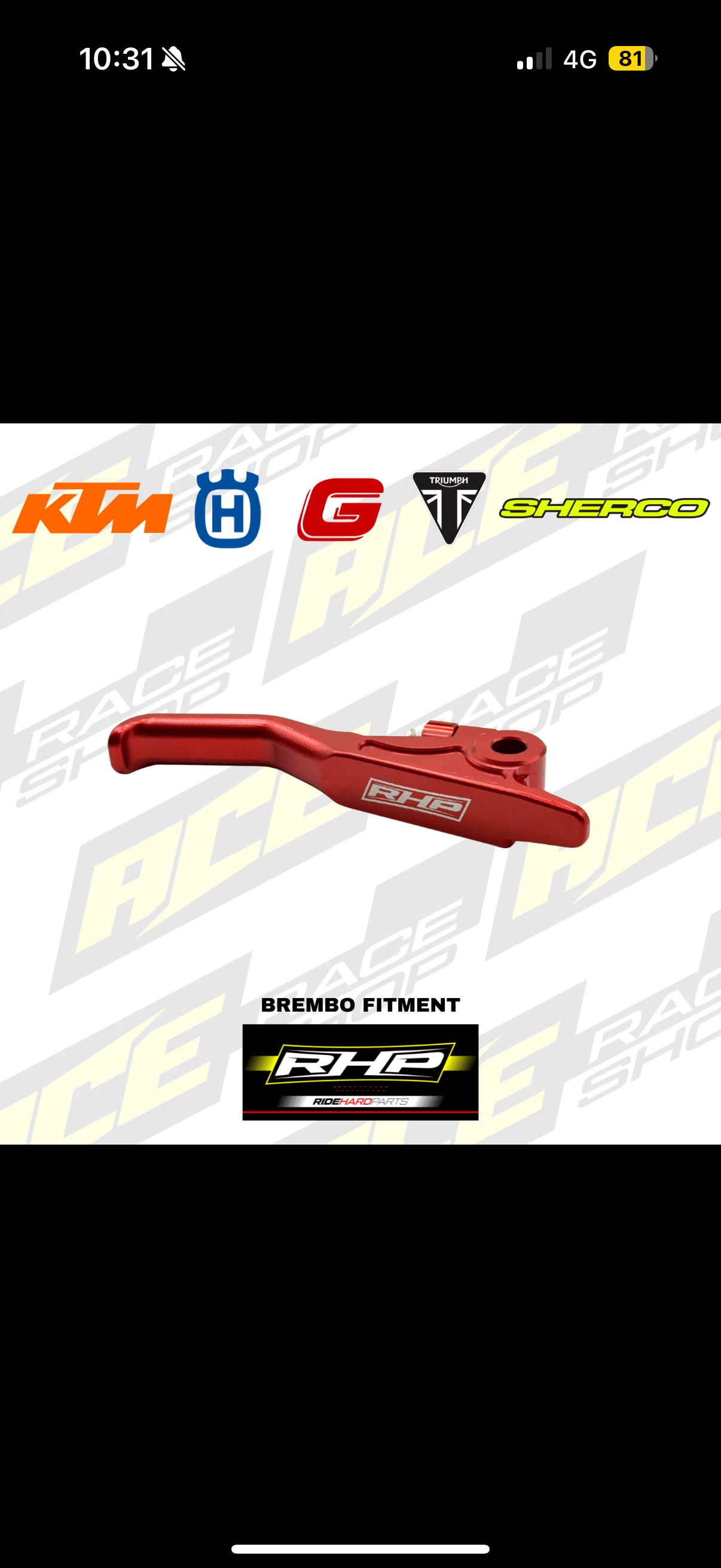 RHP BREMBO EASY PULL LIGHT FRONT BRAKE LEVER KTM HUSQVARNA GASGAS SHERCO TRIUMPH (RED)
