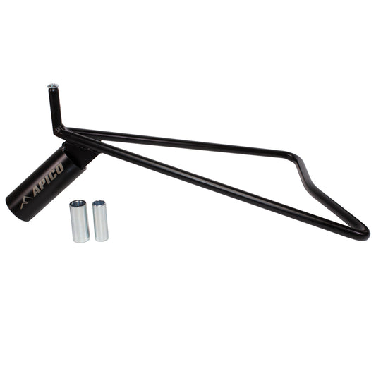 APICO UNIVERSAL TRIANGLE STAND TO FIT 11MM, 14.5MM & 18MM REAR AXLES, INCLUDES A 34MM HANDLE BAR GRIP HOLDER.