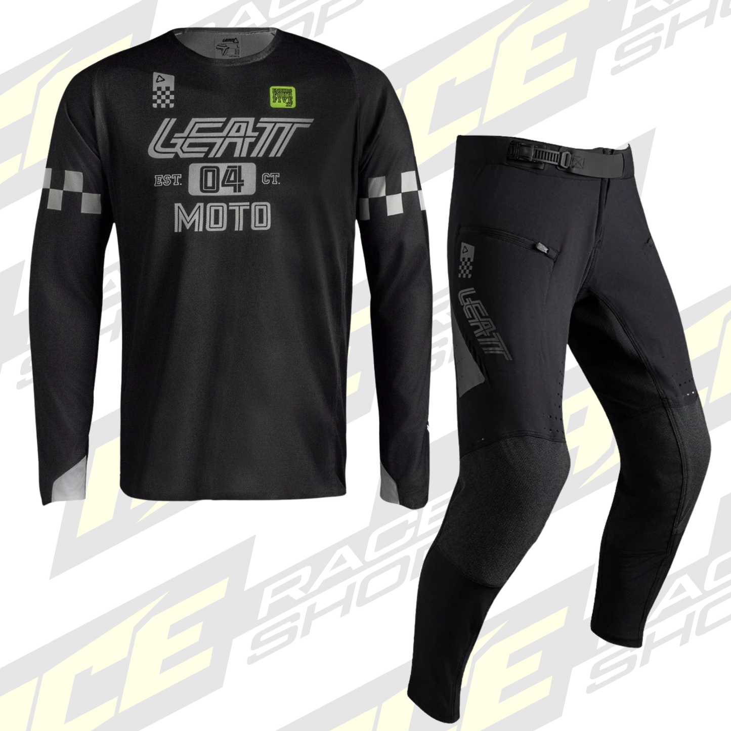 LEATT ENDURO 4.5 X-FLOW SPEED BLACK SHIRT & PANT KIT COMBO