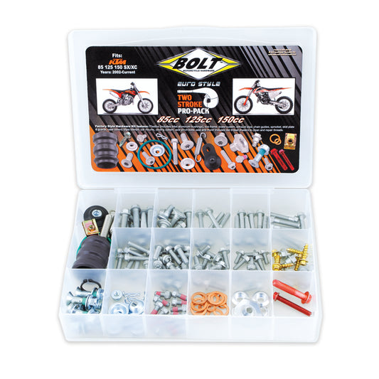 BOLT PRO PACK FASTENER KIT EURO STYLE 2T SX/EXC 85-150 02-22 (R)