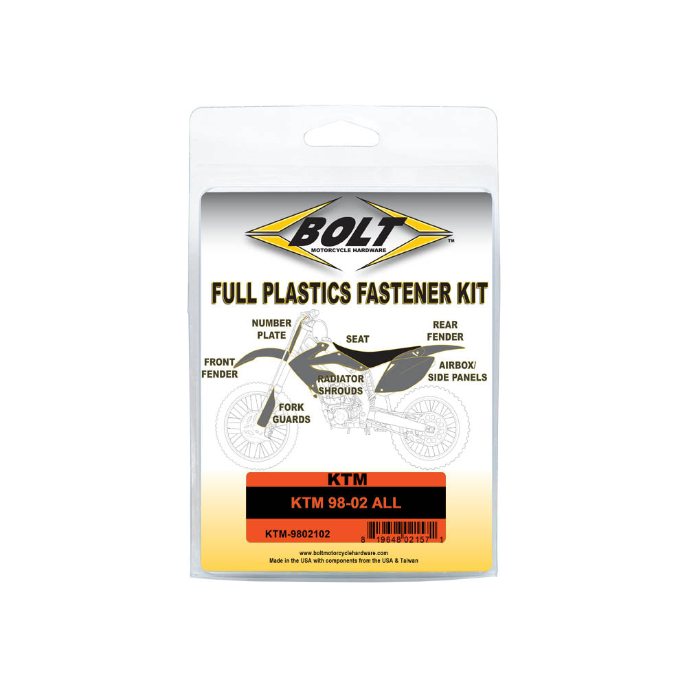 BOLT PLASTIC FASTENER KIT KTM 125-380 2T 98-02