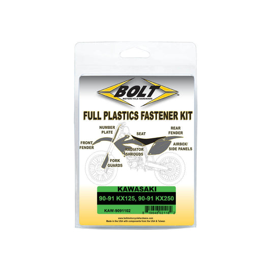 BOLT PLASTIC FASTENER KIT KAWASAKI KX125-250 90-91
