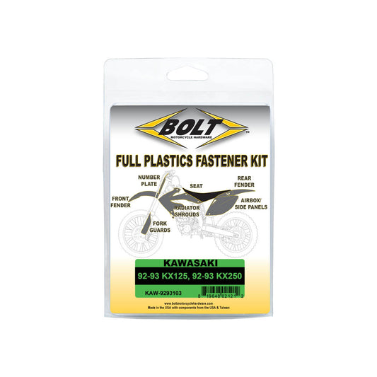 BOLT PLASTIC FASTENER KIT KAWASAKI KX125-250 92-93