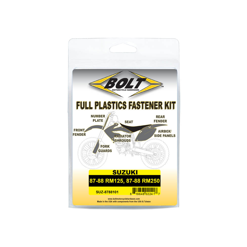 BOLT PLASTIC FASTENER KIT SUZUKI RM125-250 87-88