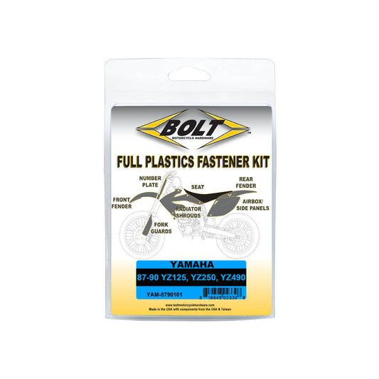 BOLT PLASTIC FASTENER KIT YAMAHA YZ125/250/490 87-90