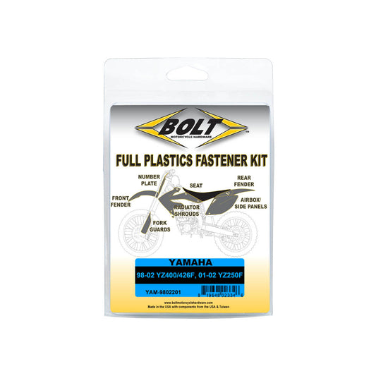 BOLT PLASTIC FASTENER KIT YAMAHA YZ250F 01-02, YZ400-426F 98-02
