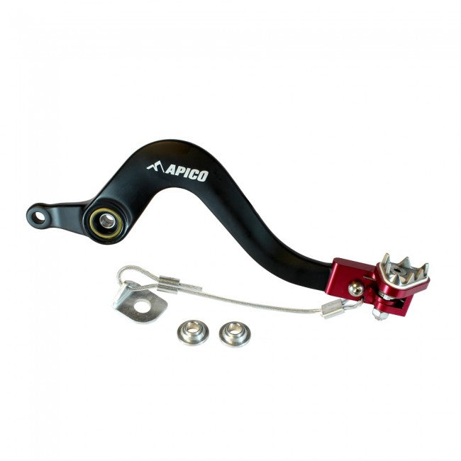 APICO BRAKE PEDAL FORGED GAS-GAS ENDURO EC125-250 14-17, EC300 12-17, EC250F 11-17,EC300F 14-17 BK/RED (R)