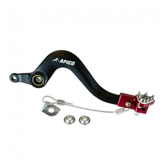 APICO BRAKE PEDAL FORGED GAS-GAS ENDURO EC125-250 14-17, EC300 12-17, EC250F 11-17,EC300F 14-17 BK/RED (R)