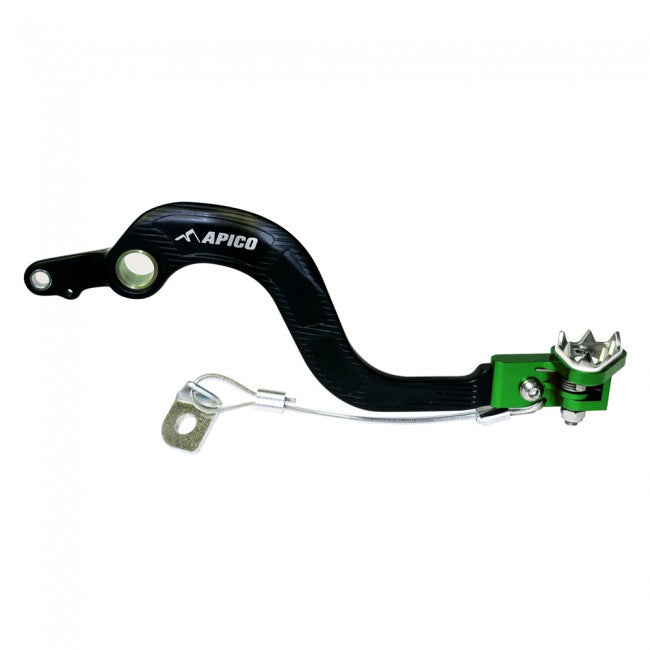 APICO BRAKE PEDAL FORGED KAWASAKI KX250F 21-23, KX450F 06-23, KX250XC/450XC 21-23 BLACK/GREEN