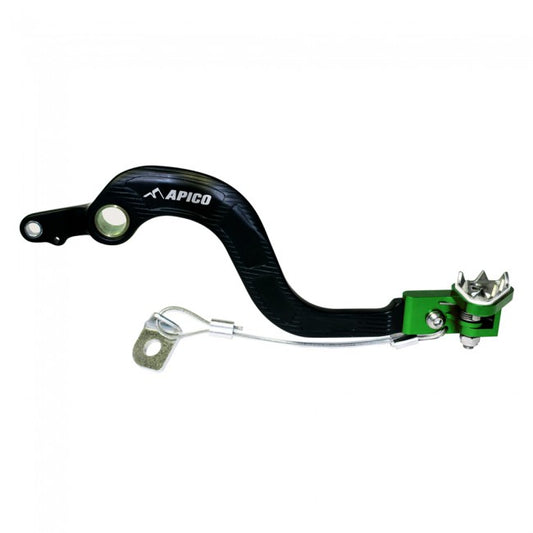 APICO BRAKE PEDAL FORGED KAWASAKI KX250F 21-23, KX450F 06-23, KX250XC/450XC 21-23 BLACK/GREEN