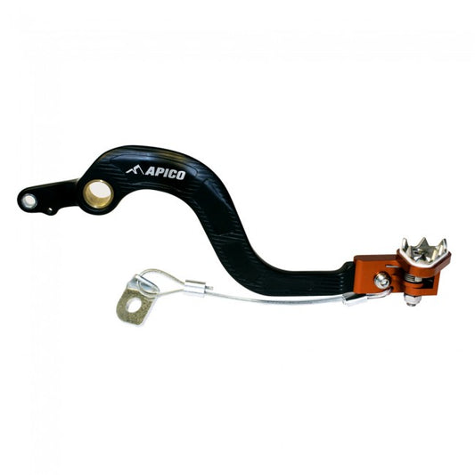 APICO BRAKE PEDAL FORGED KTM SX/SX-F 03-06, EXC/EXC-F 04-07 BLACK/ORANGE (R)
