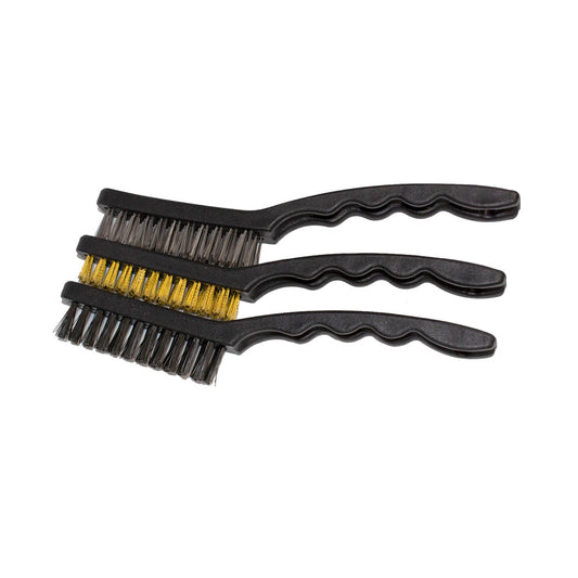 APICO WORKSHOP 3PCS CLEANING BRUSH SET,  X1 NYLON, X1 BRASS, X1 STEEL