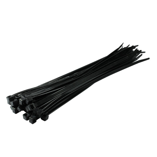 RACELINE CABLE TIES 300 x 4.8mm x 25 BLACK