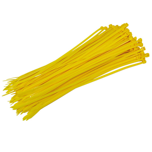 RACELINE CABLE TIES 300 x 4.8mm x100 YELLOW