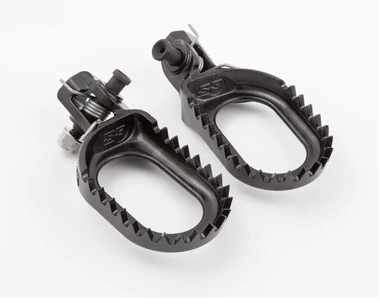 S3 ‘PUNK’ Enduro Footrests – KTM/HUS/GAS– ‘BACK and LOW’ – NEW 2024 TBI Fitment (BLACK)