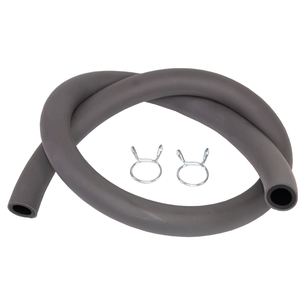 APICO FUEL PIPE 8MM X 13MM DUAL LAYER OEM STYLE FUEL PIPE 0.5 METER WITH CLIPS GREY