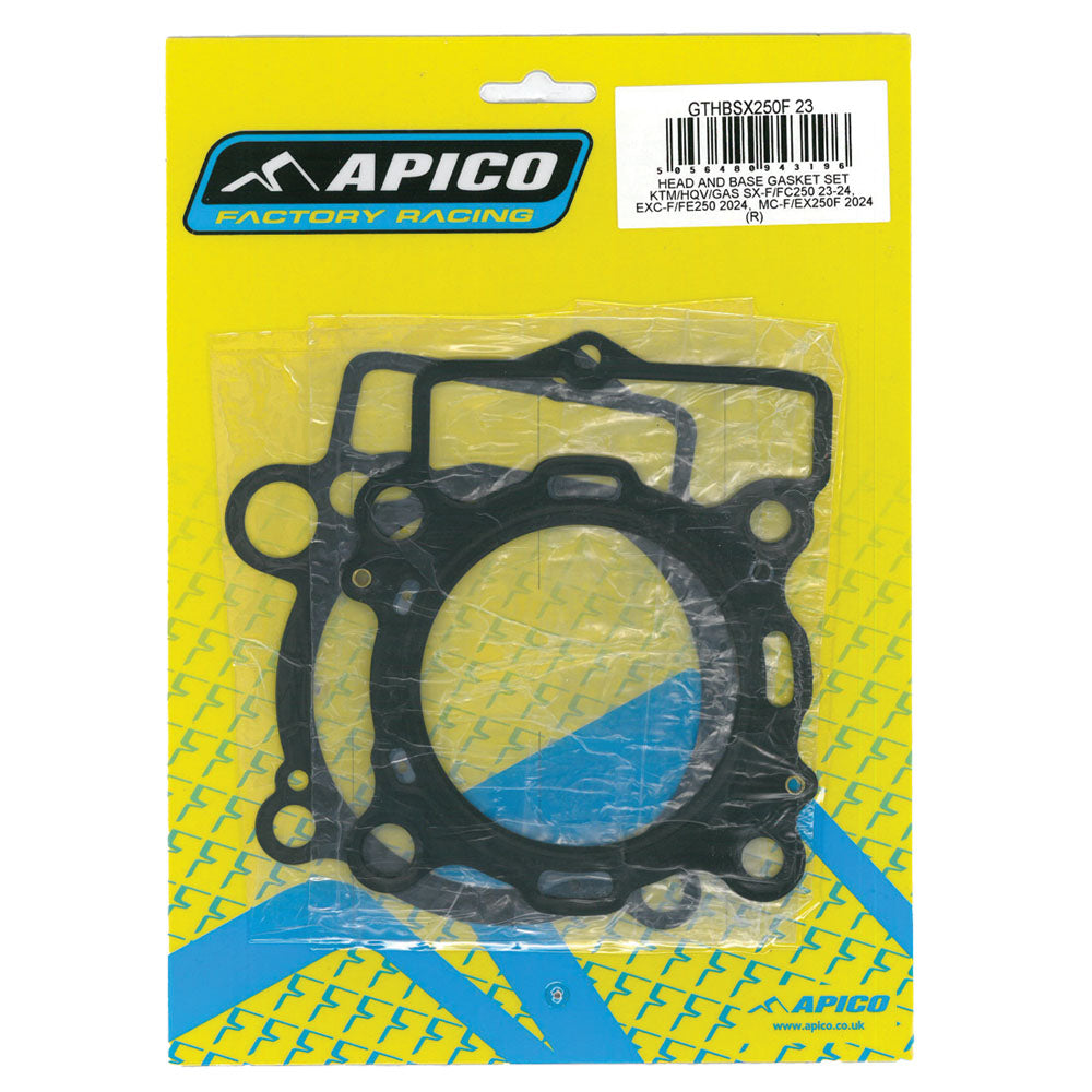 APICO HEAD AND BASE GASKET SET KTM/HQV/GAS SX-F/FC250 23-24,  EXC-F/FE250 2024,  MC-F/EX250F 2024 (R)
