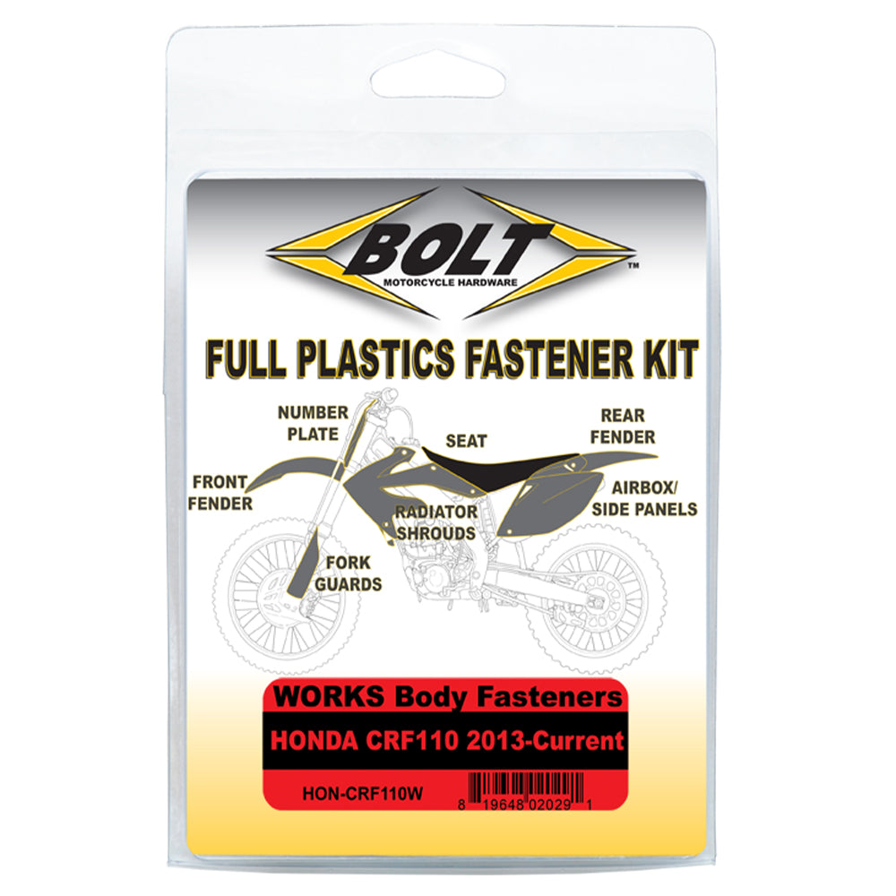 BOLT PLASTIC FASTENER KIT HONDA CRF110 13-23