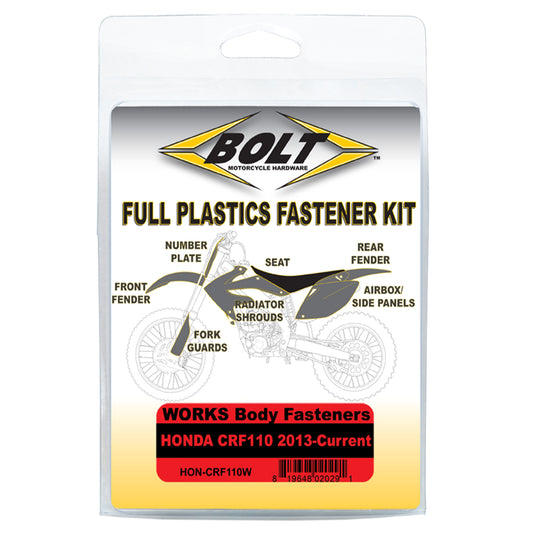 BOLT PLASTIC FASTENER KIT HONDA CRF110 13-23