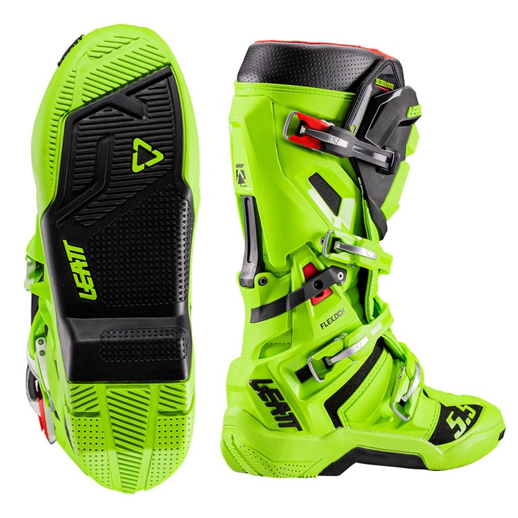LEATT BOOT 5.5 FLEXLOCK LIME GREEN