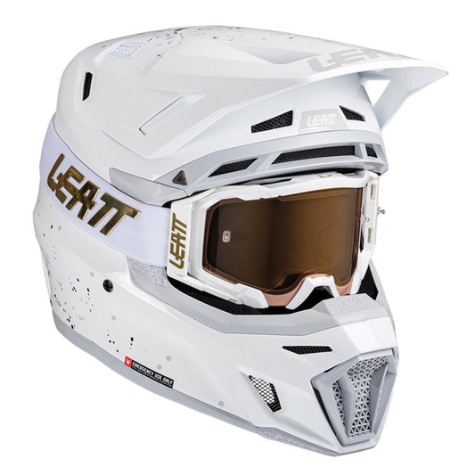 LEATT 2025 HELMET MOTO 8.5 V25 WHITE + FREE GOGGLES