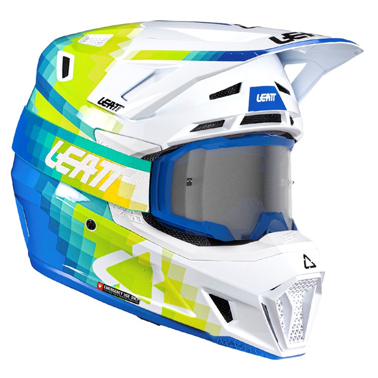 LEATT 2026 HELMET MOTO 7.5 V26 PIXEL BLUE + FREE GOGGLES