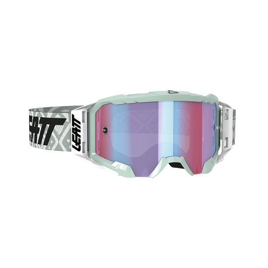 LEATT GOGGLE VELOCITY 5.5 IRIZ WHITE - BLUE LENS (r)
