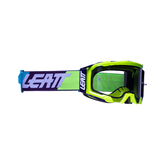 LEATT GOGGLE VELOCITY 5.5 NEON YELLOW - LIGHT GREY LENS (r)