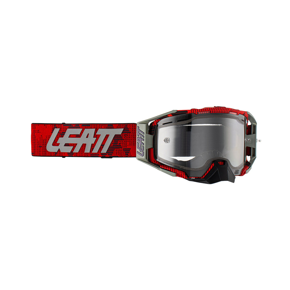 LEATT GOGGLE VELOCITY 6.5 ENDURO JW22 RED - CLEAR LENS