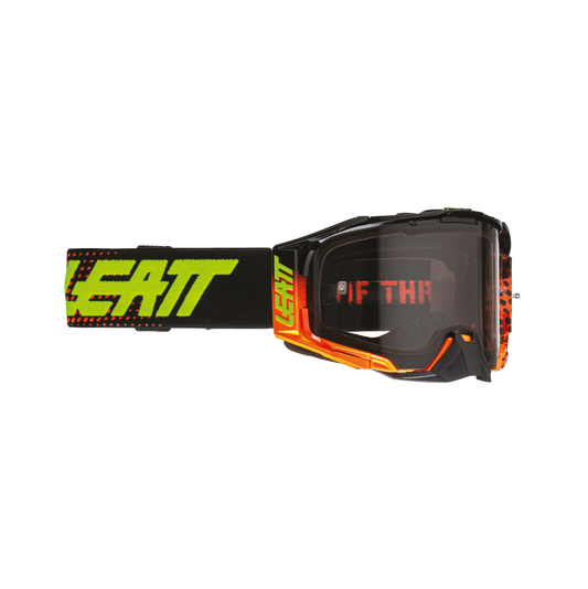 LEATT GOGGLE VELOCITY 6.5 NEON ORANGE - LIGHT GREY LENS (r)
