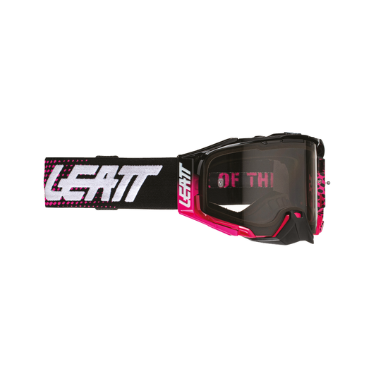 LEATT GOGGLE VELOCITY 6.5 NEON PINK - LIGHT GREY LENS (r)