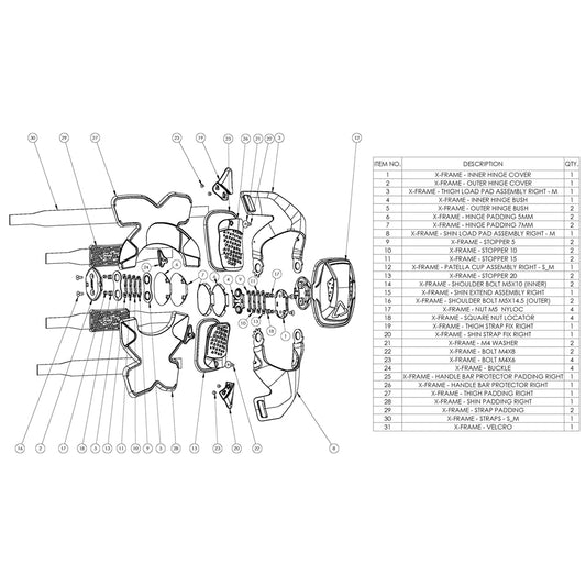 LEATT KNEE BRACE CUP X-FRAME RIGHT