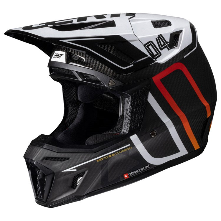 LEATT 2025 HELMET MOTO 9.5 V25 CARBON/WHITE + FREE GOGGLES