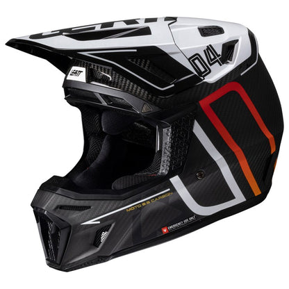 LEATT 2025 HELMET MOTO 9.5 V25 CARBON/WHITE + FREE GOGGLES