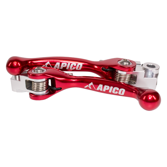 APICO FLEXI LEVER (PAIR) GAS/HQV EC/EC-F250-350 21-23,  TE/FE150-501 22-23 (BRAKTEC) RED