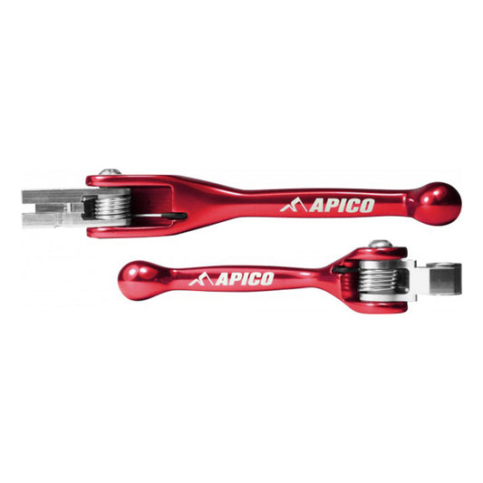 APICO FLEXI LEVER (PAIR) HONDA CR80/85 91-07, CR125/250/500 91-03, CRF150R 07-23, CRF450R 02-03  RED