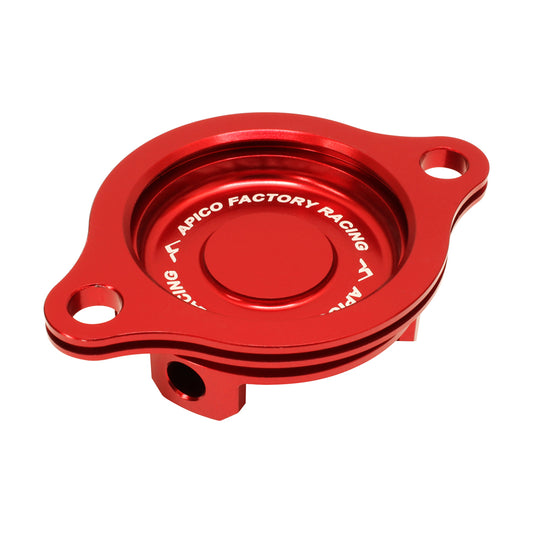 APICO OIL FILTER COVER HONDA CRF250R 04-09,  CRF250X 04-19 RED