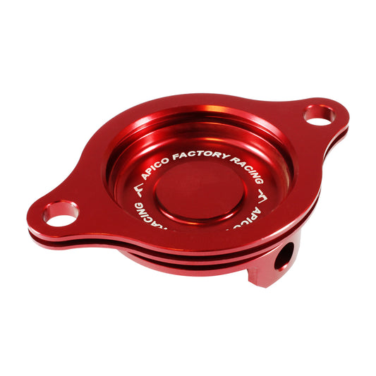 APICO OIL FILTER COVER HONDA CRF450R 02-08,  CRF450X 05-18 RED