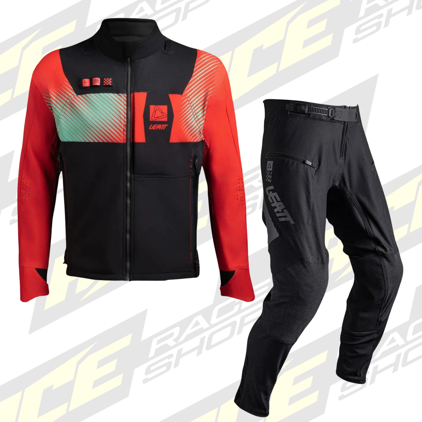 LEATT 4.5 ENDURO / TRAIL RIDING JACKET & PANT KIT COMBO - RED/BLACK