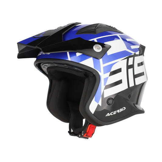ACERBIS - JET ARIA TRIALS GRAPHIC HELMET (BLACK/BLUE)