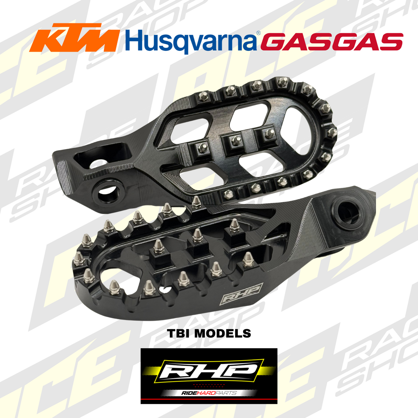 RHP FOOTPEGS KTM HUSQVARNA GASGAS TBI EXC EXCF SX SXF TE FE EC ECF 23-2026 BLACK