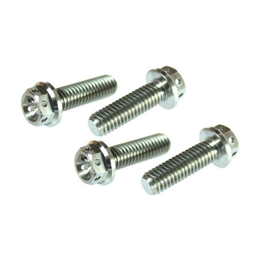 APICO TITANIUM HEX HEAD FLANGE BOLT M6X14 8MM SOCKET  X4 PACK