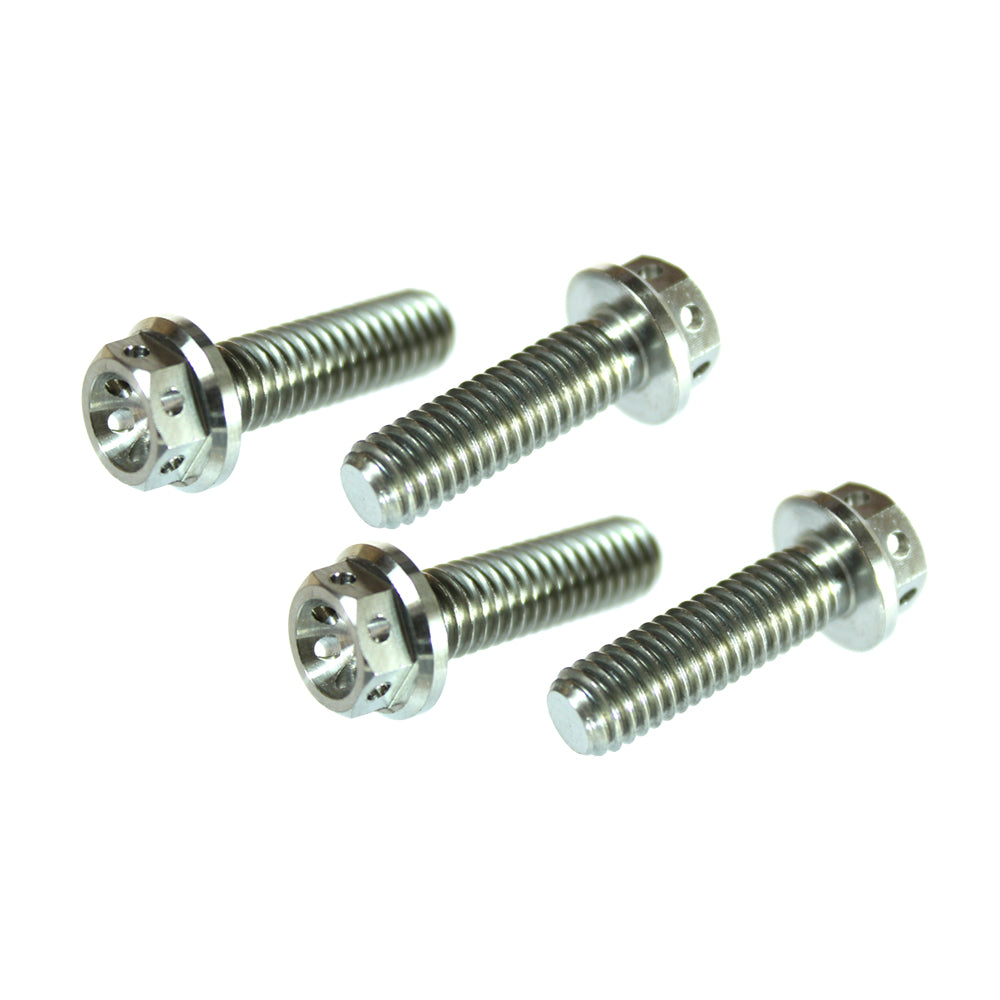 APICO TITANIUM HEX HEAD FLANGE BOLT M6X35 8MM SOCKET  X4 PACK