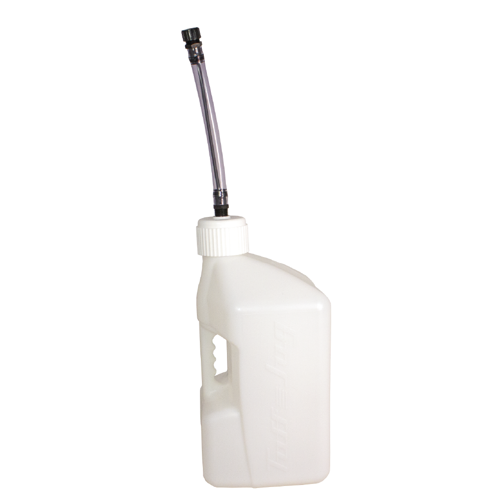 TUFF JUGS 10 LITRE TUFF JUG STD CAP W/ AUTO SPOUT WHITE/CLEAR