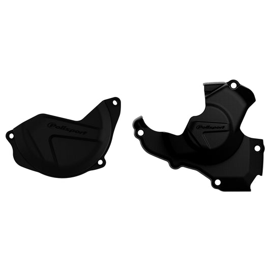 POLISPORT CLUTCH & IGNITION COVER PROTECTOR HONDA CRF450R 10-16 BLACK