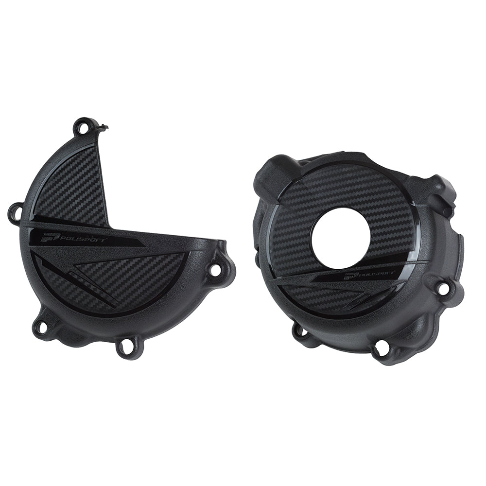 POLISPORT CLUTCH & IGNITION COVER PROTECTOR SUZUKI DR-Z400 00-23 BLACK