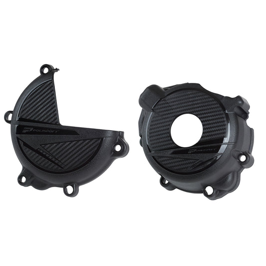 POLISPORT CLUTCH & IGNITION COVER PROTECTOR SUZUKI DR-Z400 00-23 BLACK