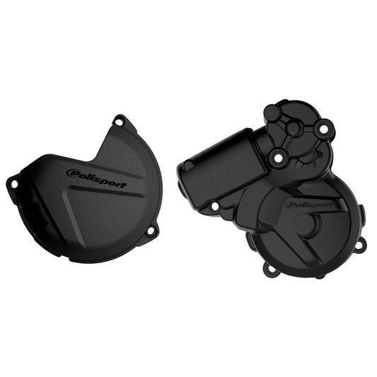 POLISPORT CLUTCH & IGNITION COVER PROTECTOR KTM EXC250/300 13-16, TE250/300 14-16 BLACK