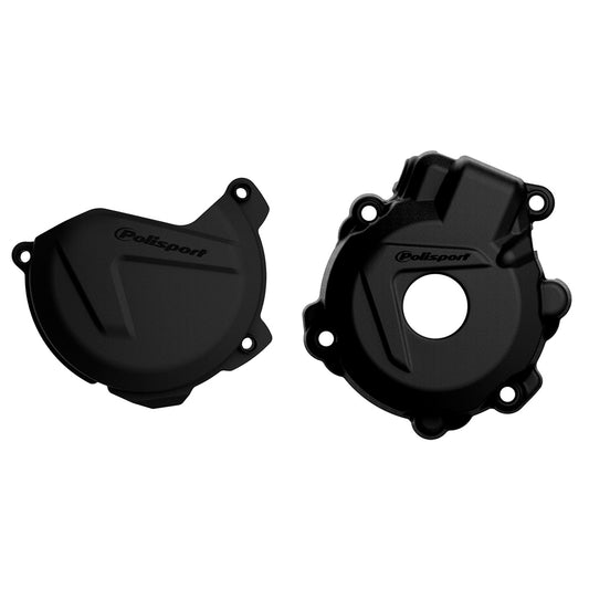 POLISPORT CLUTCH & IGNITION COVER PROTECTOR KTM EXCF250/350 14-16, FE250/350 14-16 BLACK